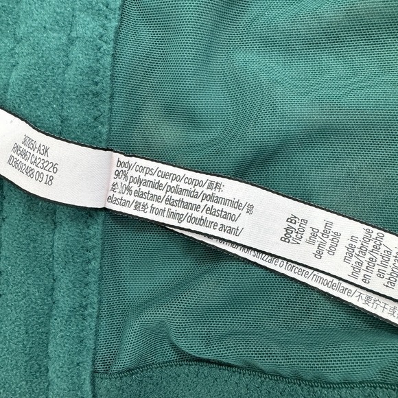 Victorias Secret Bra Womens 36D Green Lace Corset Underwired Boning Coquette - Picture 15 of 16